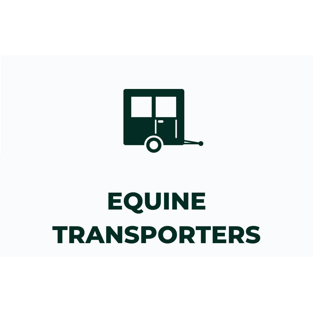A photo of a sign that says equine transporters.